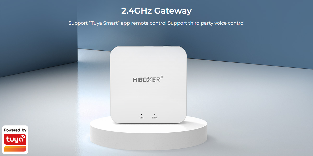 2.4GHz Gateway Support “Tuya Smart” app remote control Support third party voice control